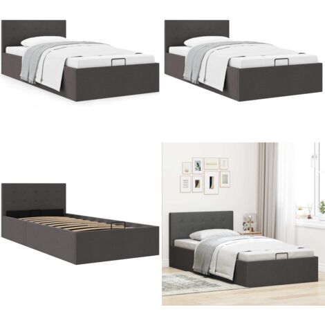 Giroletto Idraulico Contenitore Grigio Scuro Tessuto 100x200cm - Letto con vano - Letto matrimoniale