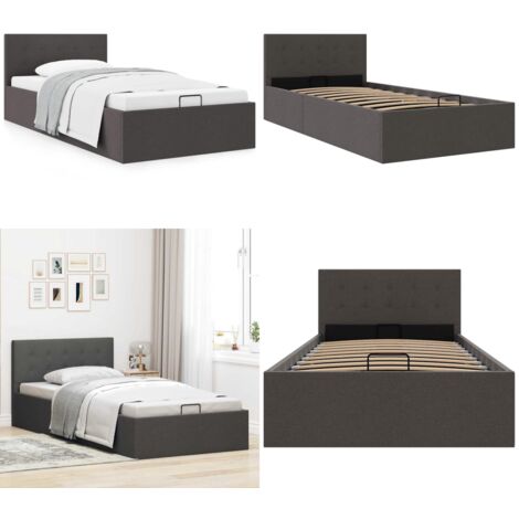 Giroletto Idraulico Contenitore Grigio Scuro Tessuto 90x200cm - Letto con vano - Letto matrimoniale