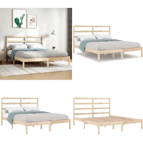 Giroletto in Legno Massello 135x190 cm Double - Letto con testiera - Letto in legno