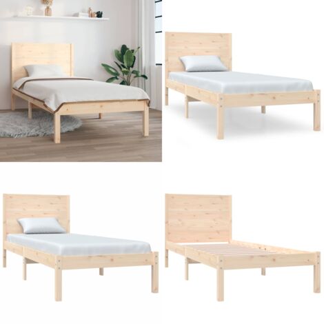 Giroletto in Legno Massello 90x190 cm Single - Letto in legno - Letto con testiera