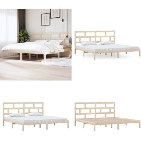 Giroletto in Legno Massello di Pino 200x200 cm - Letto in legno - Testiera in legno