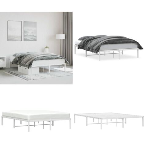 Giroletto in Metallo Bianco 135x190 cm - Letto in acciaio - Giroletto per camera da letto