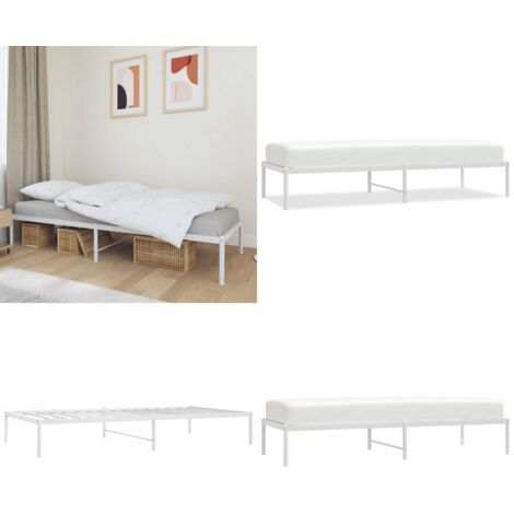 Giroletto in Metallo Bianco 75x190 cm - Letto in acciaio - Letto con doghe in metallo