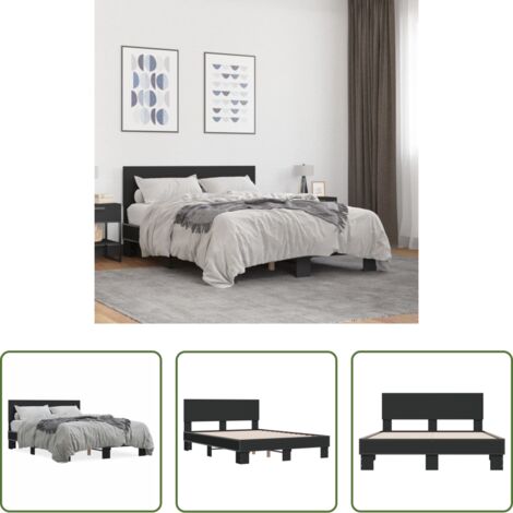 Giroletto in metallo -  Giroletto Nero 120x200 cm in Legno Multistrato e Metallo
