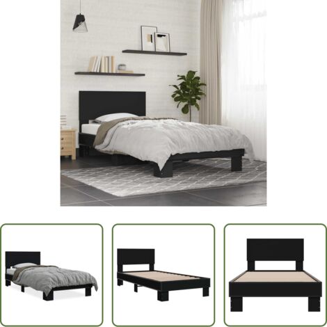 Giroletto in metallo -  Giroletto Nero 75x190 cm in Legno Multistrato e Metallo