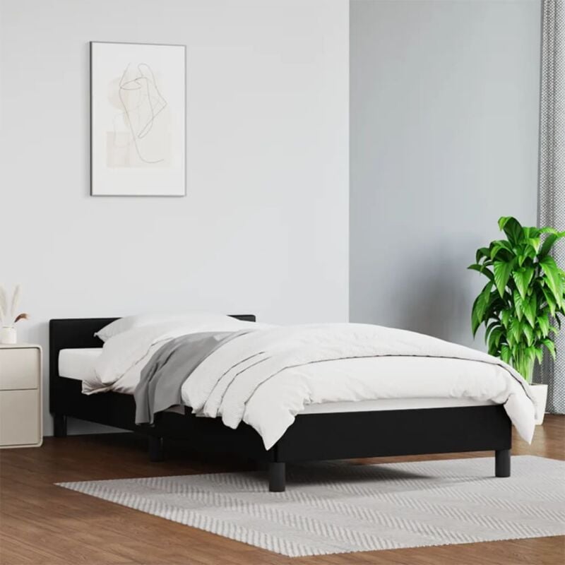 Jinlefu - Letto adulto, Giroletto con Testiera, Letto singolo Nero 100x200 cm in Similpelle vidaXL