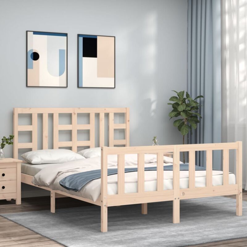 Jinlefu - vidaXL Letto senza Materasso 140x190 cm in Legno Massello di Pino