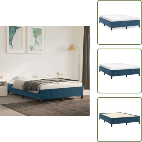 Giroletto in velluto - vidaXL Giroletto senza Materasso Blu Scuro 140x200 cm Velluto - Letto a castello