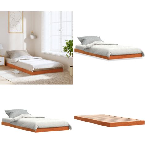 Giroletto Marrone Cera 100x200 cm in Legno Massello di Pino - Letto in legno - Materasso per letto