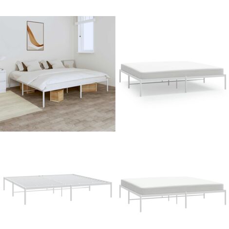 Giroletto Metallo Bianco 180x200 cm - Letto in acciaio - Letto con doghe in metallo