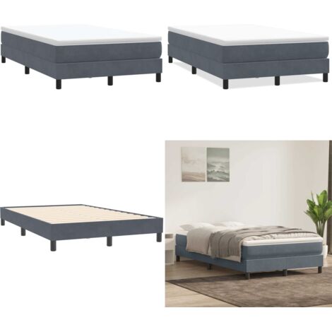 Giroletto Molle senza Materasso Grigio Scuro 120x210 cm Velluto - Materasso - Letto con base a doghe