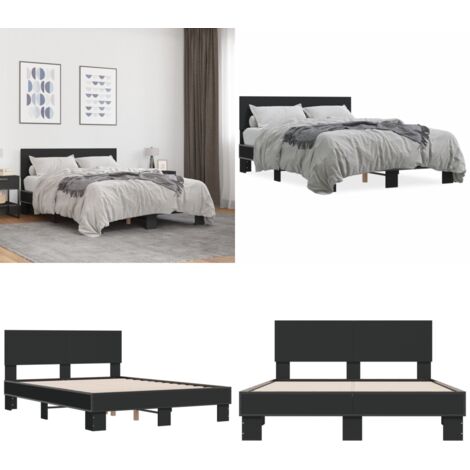Giroletto Nero 120x200 cm in Legno Multistrato e Metallo - Giroletto in metallo - Giroletto per camera da letto