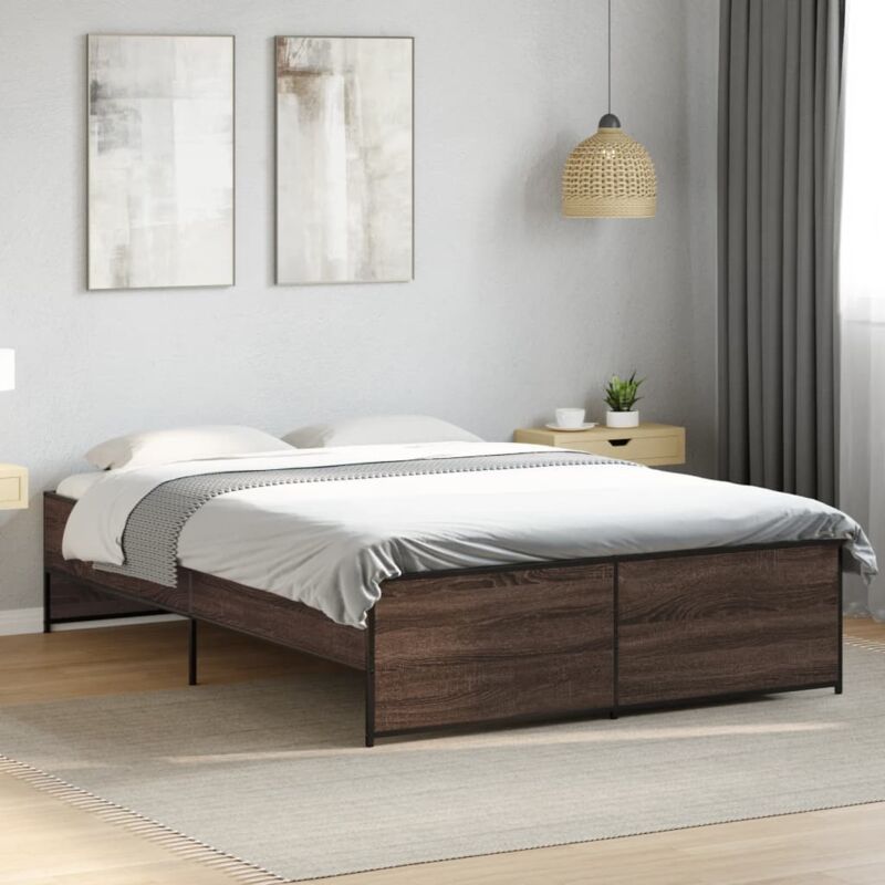 Vidaxl Giroletto Rovere Marrone 120x190cm In Legno Multistrato Metallo