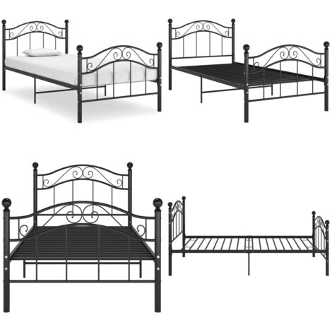 Giroletto Nero in Metallo 100x200 cm - Letto singolo - Letto in metallo