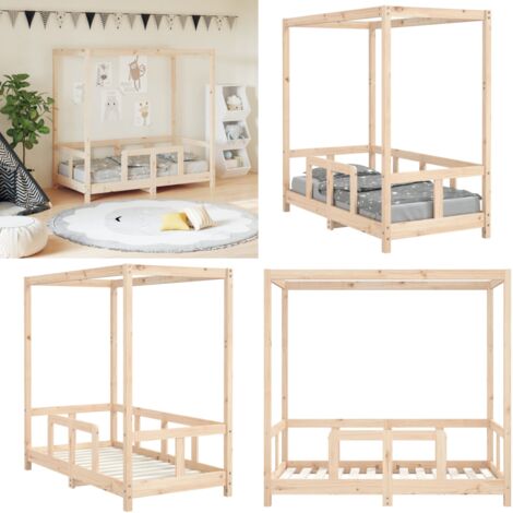 Giroletto per Bambini 70x140 cm in Legno Massello di Pino - Letto per bambini - Letto a baldacchino
