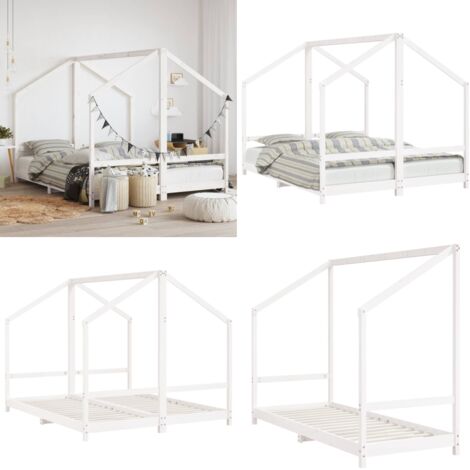 Giroletto per Bambini Bianco 2x(80x200) cm Legno Massello Pino - Letto per bambini - Letto in legno