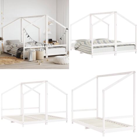 Giroletto per Bambini Bianco 2x(90x200) cm Legno Massello Pino - Letto per bambini - Letto in legno