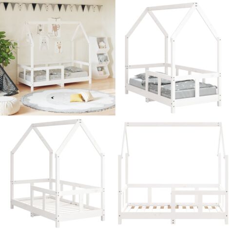 Giroletto per Bambini Bianco 70x140cm in Legno Massello di Pino - Letto per bambini - Letto in legno