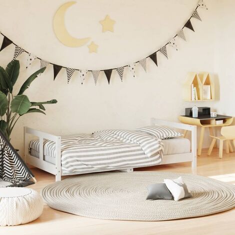 Giroletto per Bambini Bianco 80x160cm in Legno Massello di Pino vidaXL