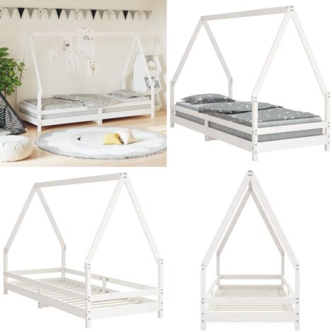 Giroletto per Bambini Bianco 80x200cm in Legno Massello di Pino - Letto per bambini - Letto a casa