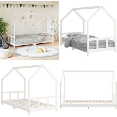Giroletto per Bambini Bianco 90x190cm in Legno Massello di Pino - Letto per bambini - Letto in legno