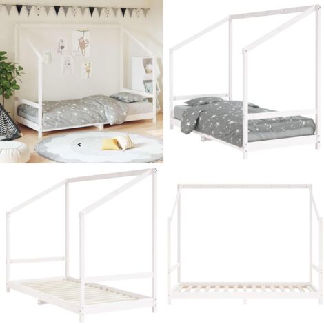 Giroletto per Bambini Bianco 90x190cm in Legno Massello di Pino - Letto per bambini - Letto in legno