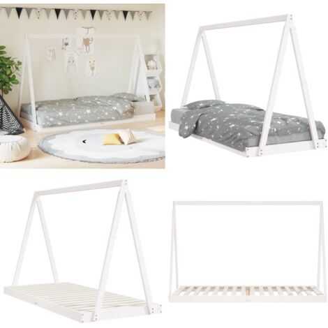 Giroletto per Bambini Bianco 90x200cm in Legno Massello di Pino - Letto per bambini - Letto in legno