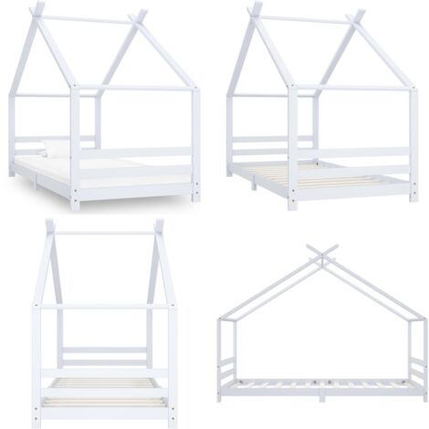 Giroletto per Bambini Bianco in Massello di Pino 90x200 cm - Letto per bambini - Letto in legno