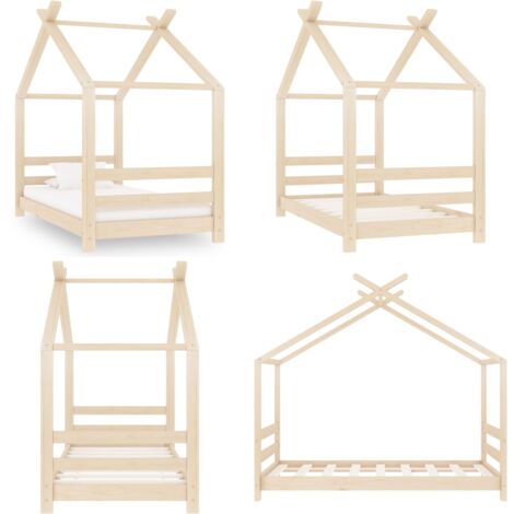 Giroletto per Bambini in Legno Massello di Pino 70x140 cm - Letto per bambini - Angolo lettura