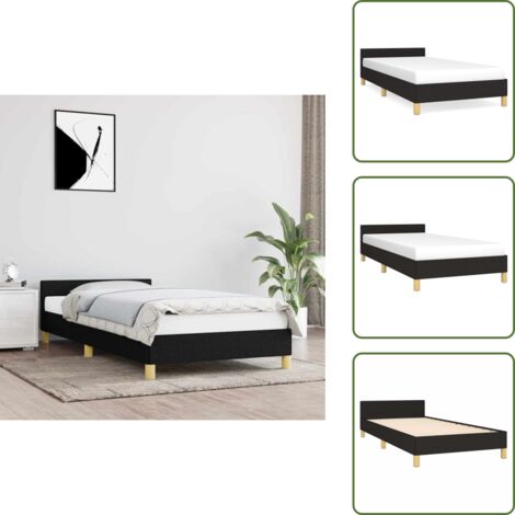 Giroletto per camera da letto - vidaXL Giroletto con Testiera senza Materasso Nero 80x200 cm Tessuto - Testiera per letto