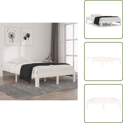 Giroletto per letto - vidaXL Giroletto Bianco in Legno Massello di Pino 120x200 cm - Letto con doghe