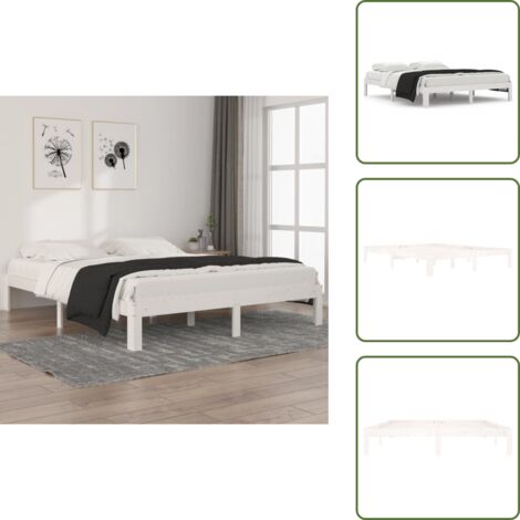Giroletto per letto - vidaXL Giroletto Bianco in Legno Massello di Pino 160x200 cm - Letto con giroletto