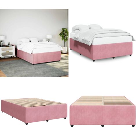 Giroletto Rosa 140x190 cm in Velluto - Materasso - Letto