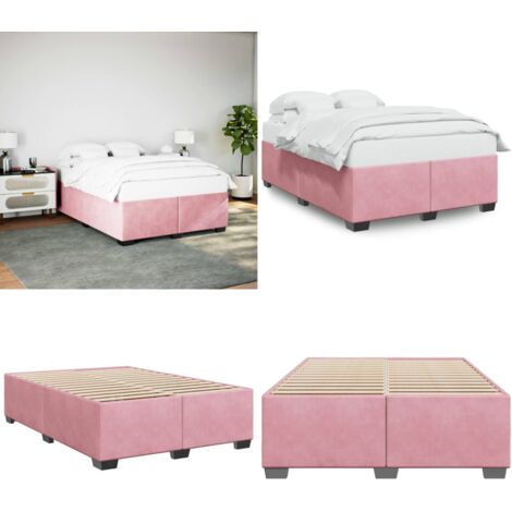Giroletto Rosa 140x200 cm in Velluto - Materasso - Letto
