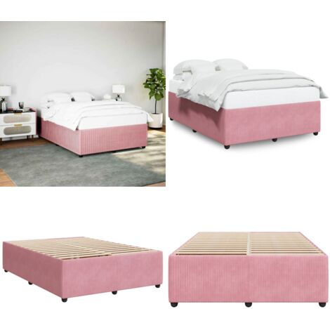 Giroletto Rosa 160x200 cm in Velluto - Materasso - Letto