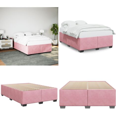 Giroletto Rosa 160x200 cm in Velluto - Materasso - Letto