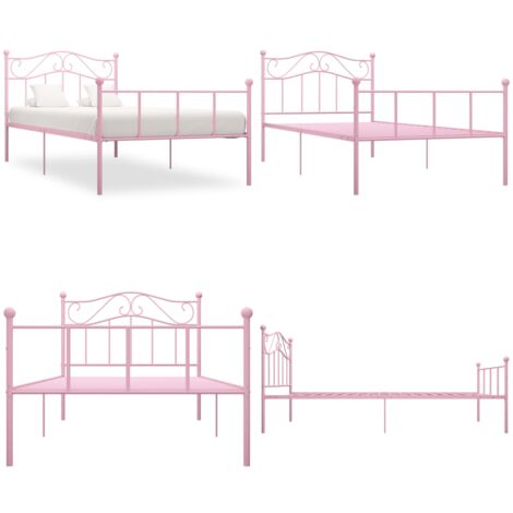 Giroletto Rosa in Metallo 90x200 cm - Letto rosa - Letto metallico