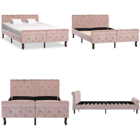 Giroletto Rosa in Velluto 120x200 cm - Letto in Velluto - Letto Rosa