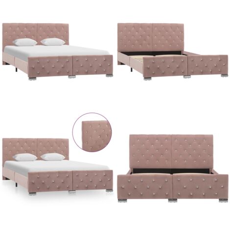 Giroletto Rosa in Velluto 140x200 cm - Letto in Velluto - Letto Rosa