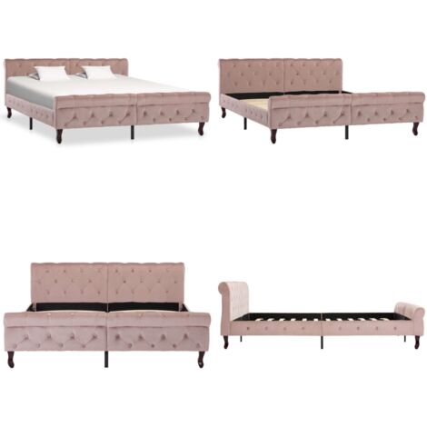 Giroletto Rosa in Velluto 160x200 cm - Letto in Velluto - Letto Rosa