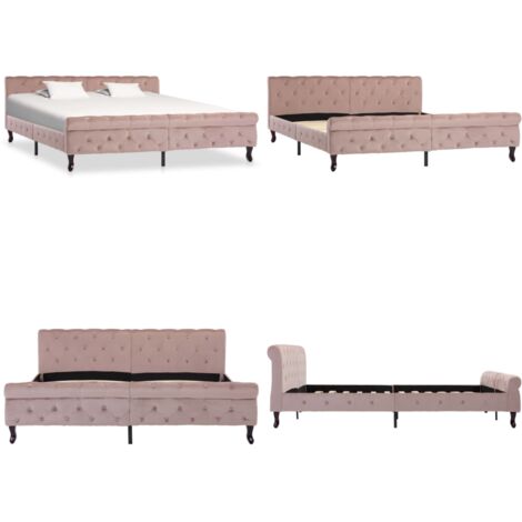Giroletto Rosa in Velluto 180x200 cm - Letto in Velluto - Letto Rosa