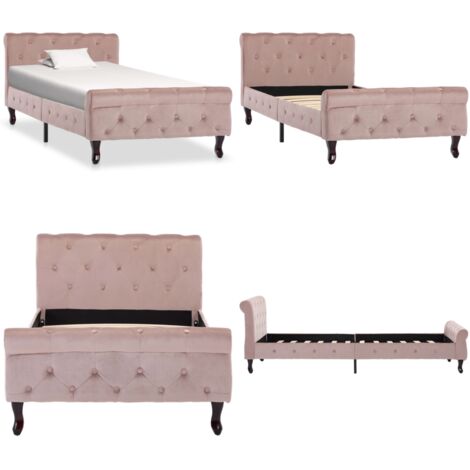 Giroletto Rosa in Velluto 90x200 cm - Letto in Velluto - Letto Rosa