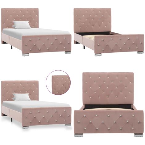 Giroletto Rosa in Velluto 90x200 cm - Letto in Velluto - Letto Rosa