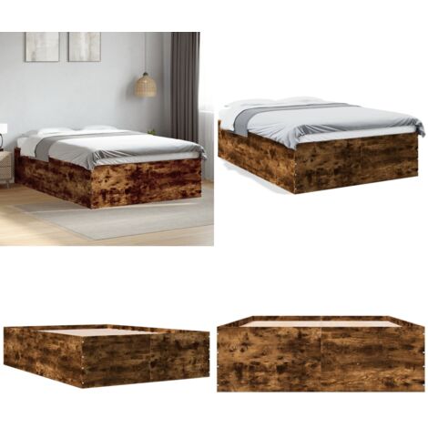 Giroletto Rovere Fumo 120x190 cm in Legno Multistrato - Letto in legno - Letto con doghe