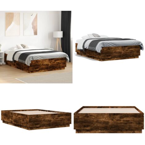 Giroletto Rovere Fumo 120x190 cm in Legno Multistrato - Materasso letto - Letto in legno
