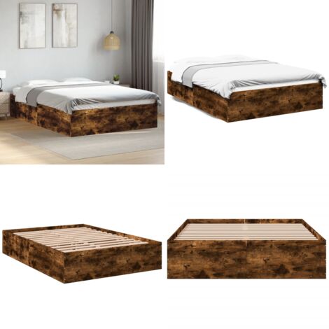 Giroletto Rovere Fumo 120x200 cm in Legno Multistrato - Letto in legno - Materasso in legno
