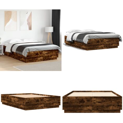 Giroletto Rovere Fumo 120x200 cm in Legno Multistrato - Materasso letto - Letto in legno