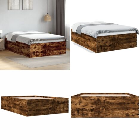 Giroletto Rovere Fumo 135x190 cm in Legno Multistrato - Letto in legno - Materasso in legno