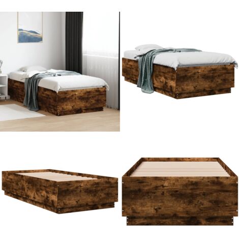 Giroletto Rovere Fumo 75x190 cm in Legno Multistrato - Letto in legno - Letto con doghe