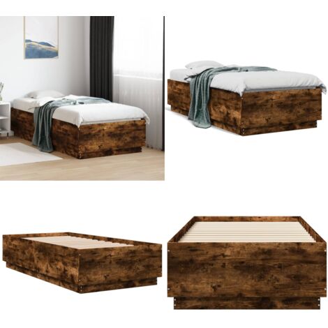 Giroletto Rovere Fumo 90x190 cm in Legno Multistrato - Letto in legno - Letto con doghe
